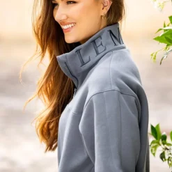 Discount LeMieux - Sweat à col zippé femme Kali jay Bleu