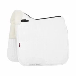 Best LeMieux - Tapis de dressage Merino + avec amortisseur intégré Blanc