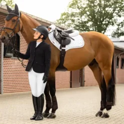 New LeMieux - Tapis de selle Crystal Suede Close Contact Square Blanc