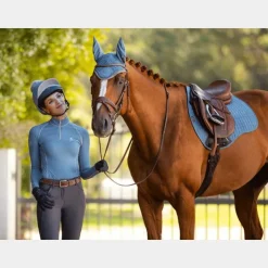 Online LeMieux - Tapis de selle GP Suede Square Ice blue Bleu