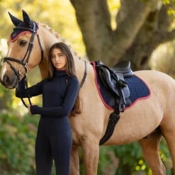 LeMieux - Tapis de selle Mixte Square suédine / cranberry Marine