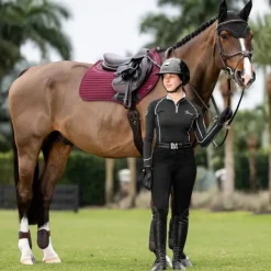 Outlet LeMieux - Tapis de selle Square Soft Shell Anti Glisse EuroJump Bordeaux