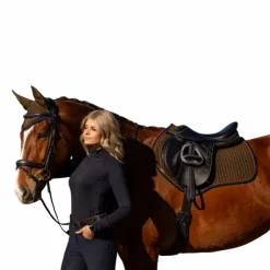 Hot LeMieux - Tapis de selle Square en suédine Alpine kaki/ marron Vert