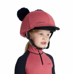 LeMieux - Toque de casque doubles pompons amovibles enfant Mini cranberry Rose Online