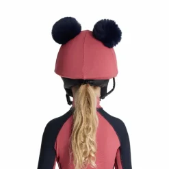 LeMieux - Toque de casque doubles pompons amovibles enfant Mini cranberry Rose Online