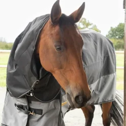 Loveson - Couverture d'extérieur Turnout Plus noir/ gris 100g Discount