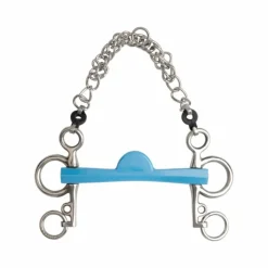 Metalab - Mors pelham Flexi droit demi-lune branches courtes bleu Online