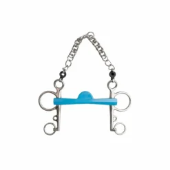 Metalab - Mors Pelham Flexi droit demi-lune branches longues bleu