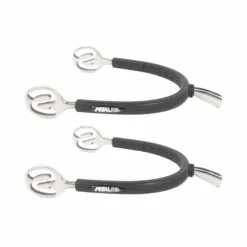 Online Metalab - Éperons Prince de Galles inox grainés caoutchouc Noir