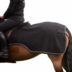 Paddock Sports - Couvre-reins polaire Diagonal Noir Hot