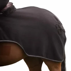 Paddock Sports - Couvre-reins polaire Diagonal Noir Hot