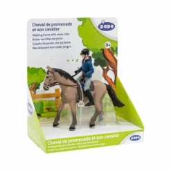 Papo - Cheval de promenade et son cavalier Beige Hot