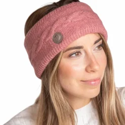 Pénélope - Bandeau tricoté femme Mel vieux Rose Clearance