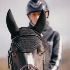 Pénélope - Bonnet pour chevaux anti-bruit Strass Noir Sale