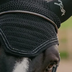 Pénélope - Bonnet pour chevaux anti-bruit Strass Noir Sale