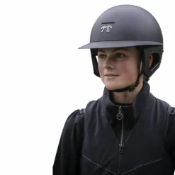 Pénélope - Casque d'équitation visière polo mat X Freejump Noir Hot