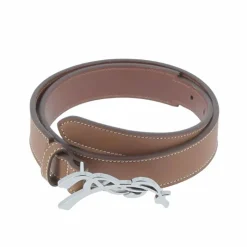 Hot Pénélope - Ceinture femme Signature cognac/ argent Marron