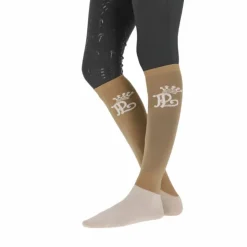 Hot Pénélope - Chaussettes d’équitation concours Taupe/crème (x2)