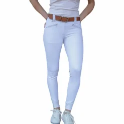 Pénélope - Pantalon d'équitation femme Rocky taille mi-haute Blanc Discount