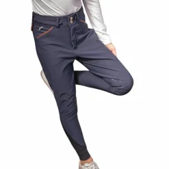 Pénélope - Pantalon d'équitation fille Point Sellier myrtille Violet Hot