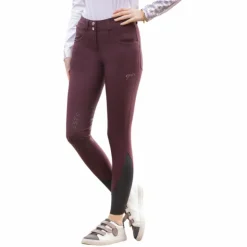 Pénélope - Pantalon d'équitation femme Fun Stone Prune