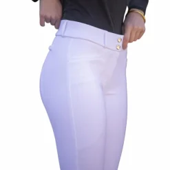 Pénélope - Pantalon d'équitation femme Majestic Blanc Outlet