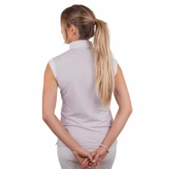 Pénélope - Polo de concours manches courtes femme Seville logo rose Blanc Discount