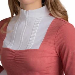 Pénélope - Polo de concours manches longues femme Florence terracotta Rose Sale