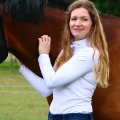 Outlet Pénélope - Polo de concours manches longues femme Seville Blanc