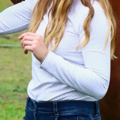 Outlet Pénélope - Polo de concours manches longues femme Seville Blanc