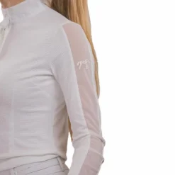 Pénélope - Polo de concours manches longues femme Las Honey Blanc