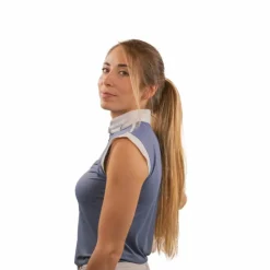 Pénélope - Polo de concours sans manches femme Séville mesh gris Bleu Discount