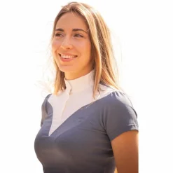 Online Pénélope - Polo de concours manches courtes femme Las Honey bering sea Bleu