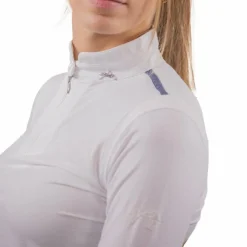 Hot Pénélope - Polo de concours manches longues femme Séville mesh Blanc