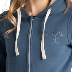 New Pénélope - Sweat zippé femme Tressy denim Bleu