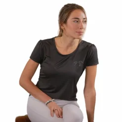 Pénélope - T-shirt manches courtes femme Techty foncé Gris