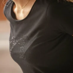 Sale Pénélope - T-shirt manches courtes femme Iconic Strass Noir