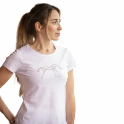 Pénélope - T-shirt manches courtes femme Iconic Strass Blanc Discount