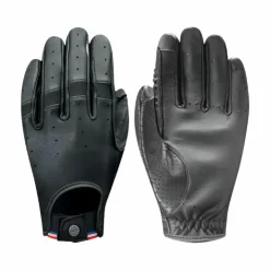 Racer - Gants d'équitation cuir Tradition Noir Outlet