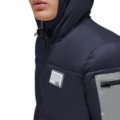 RG Italy - Doudoune manches longues homme Hooded Puffer Marine Discount