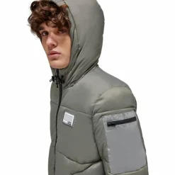 Outlet RG Italy - Doudoune manches longues homme Hooded Puffer kaki Vert
