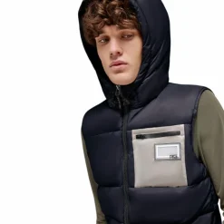 Clearance RG Italy - Doudoune sans manches homme Hooded Puffer Marine