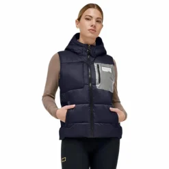 Hot RG Italy - Doudoune sans manches femme Hooded Puffer Marine