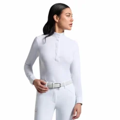 Hot RG Italy - Polo de concours manches longues femme Competition Blanc