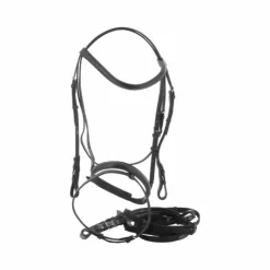 Discount Riding World - Bridon Muserolle Combinée avec rênes Noir