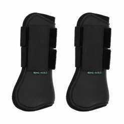 Riding World - Guêtres protège-tendons x2 Noir Hot