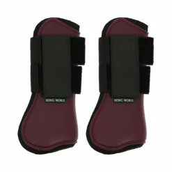 Riding World - Guêtres protège-tendons x2 Bordeaux