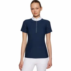 Samshield - Polo de concours manches courtes femme Aloise Air cosmic blue Bleu Clearance