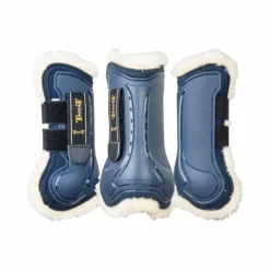 Best TdeT - Guêtres ouvertes Design avec doublure mouton marine x2