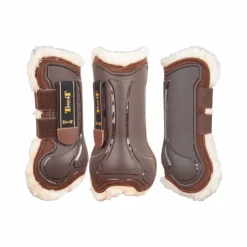 Online TdeT - Guêtres ouvertes Design avec doublure mouton marron x2